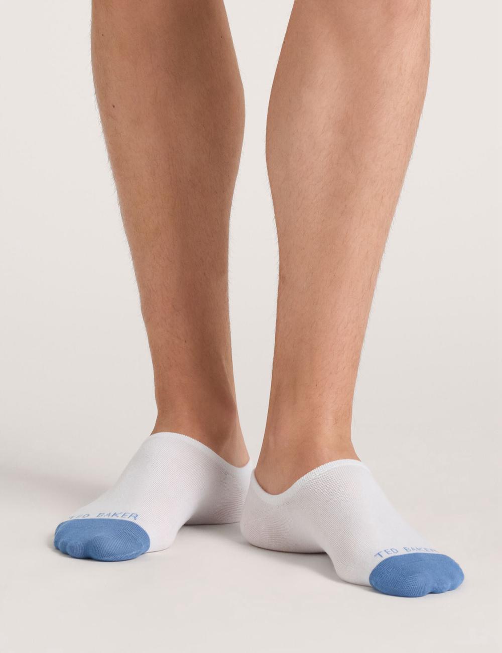 Men Ted Baker 3 Pack Branded Liner Trainer Socks White | Australia  43872-IYPM