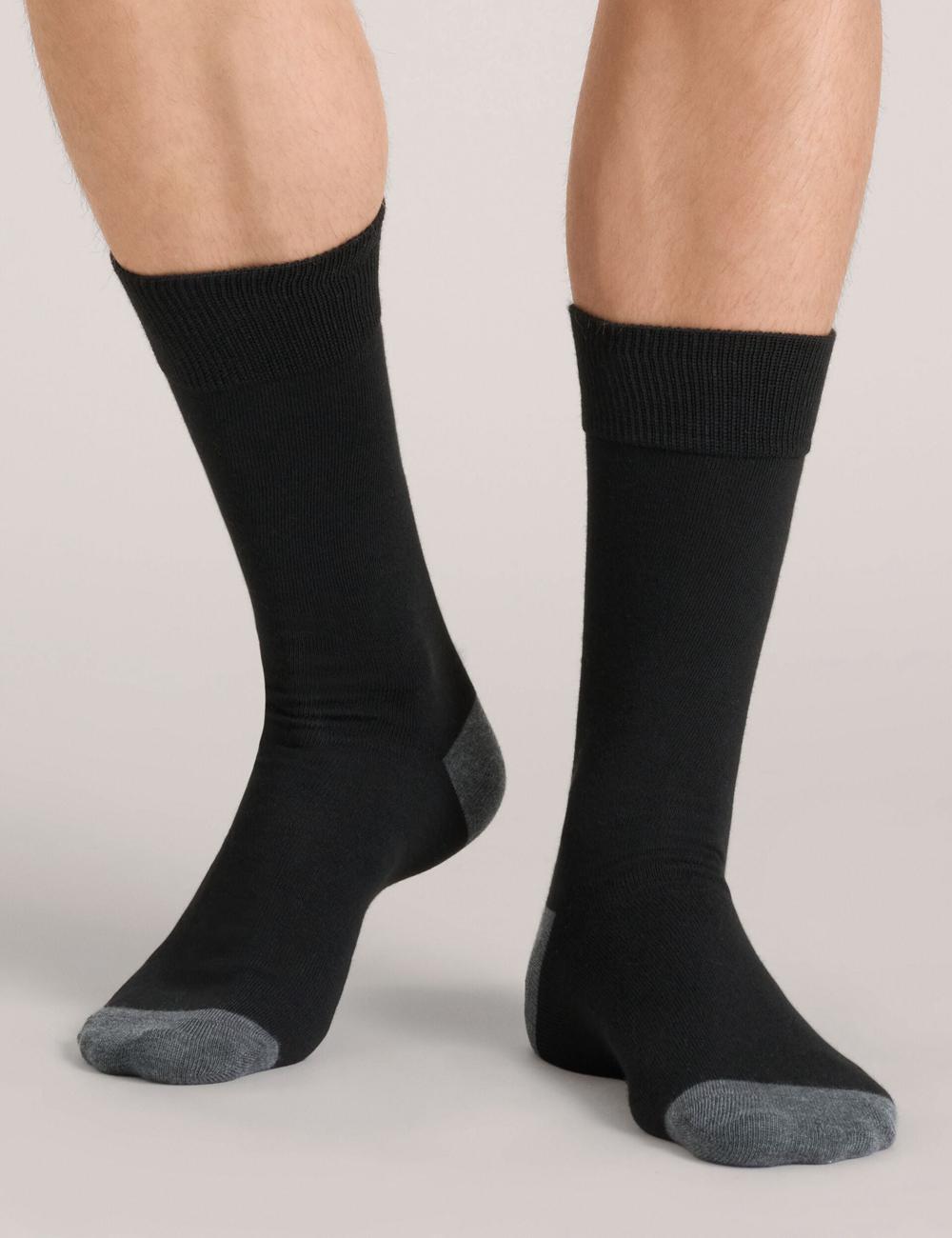 Men Ted Baker 6 Pack Contrast Heel Toe Crew Socks Black | Australia  38497-PNLW