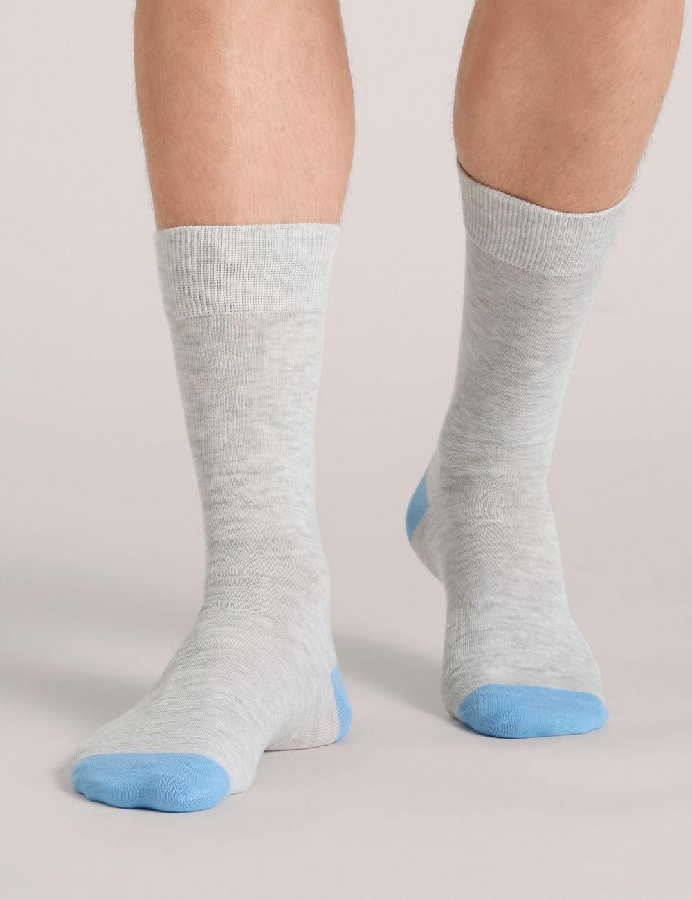 Men Ted Baker 6 Pack Contrast Heel Toe Crew Socks Black | Australia  38497-PNLW