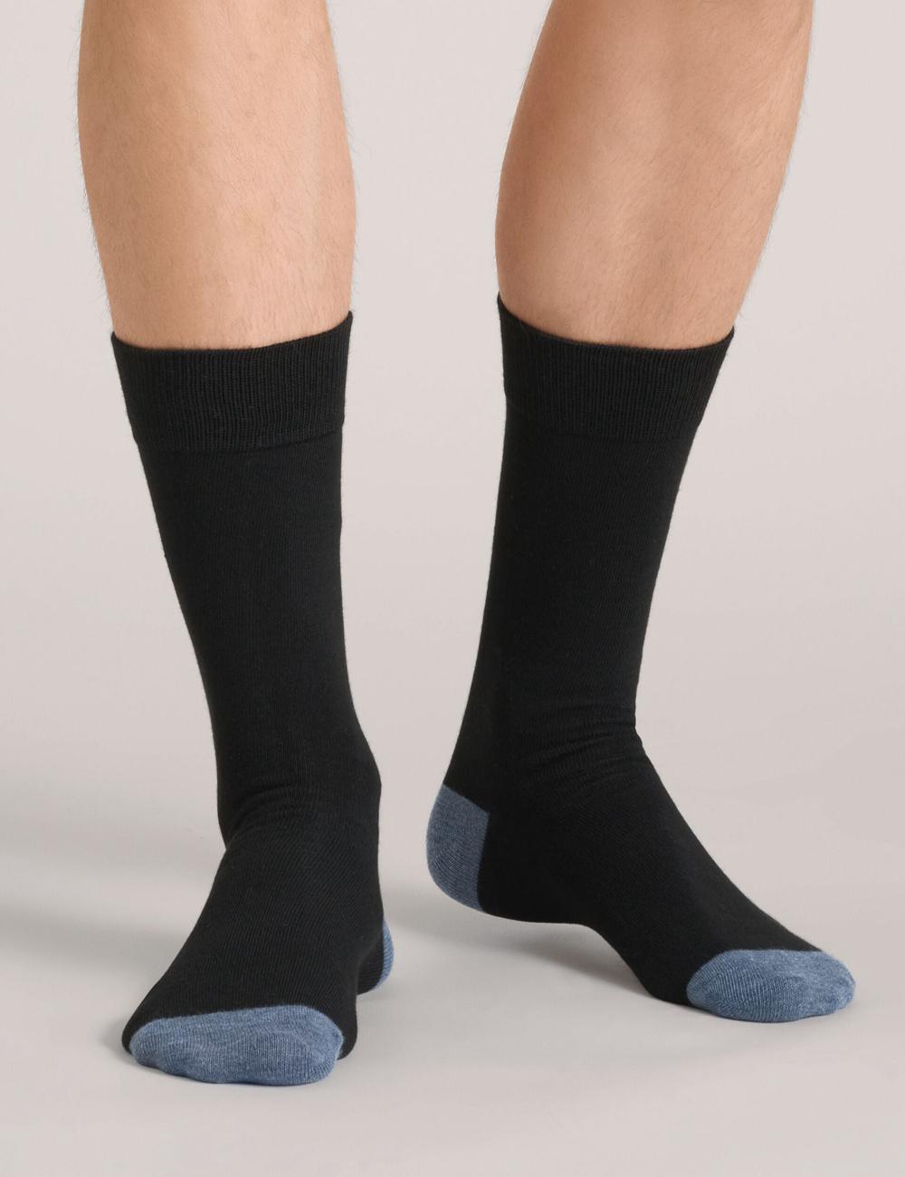 Men Ted Baker 6 Pack Contrast Heel Toe Crew Socks Black | Australia  38497-PNLW