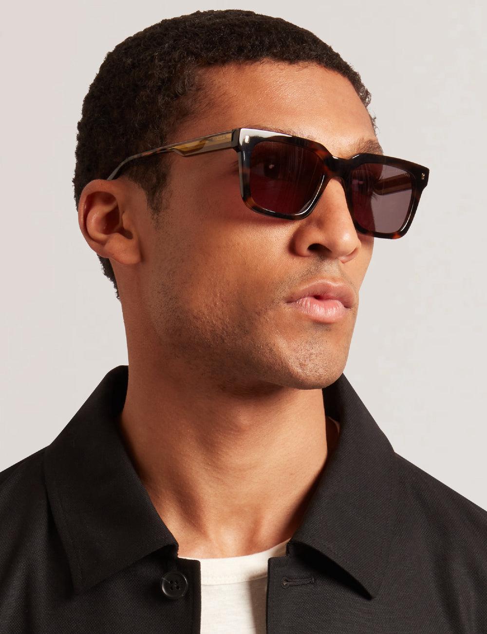 Men Ted Baker CAIN - Chunky Square Two Tone Sunglasses Brown | Australia  89326-WBXV
