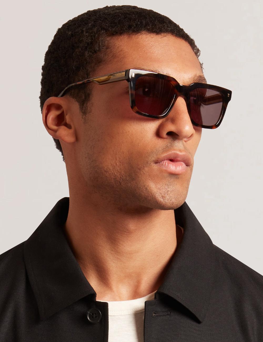 Men Ted Baker CAIN - Chunky Square Two Tone Sunglasses Brown | Australia  89326-WBXV