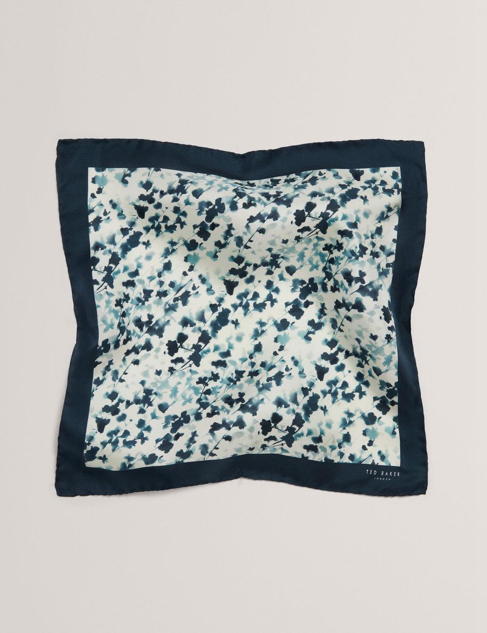 Men Ted Baker ELMSTEP - Blurred Floral Print Silk Pocket Pocket Squares Navy | Australia  27403-EMUF