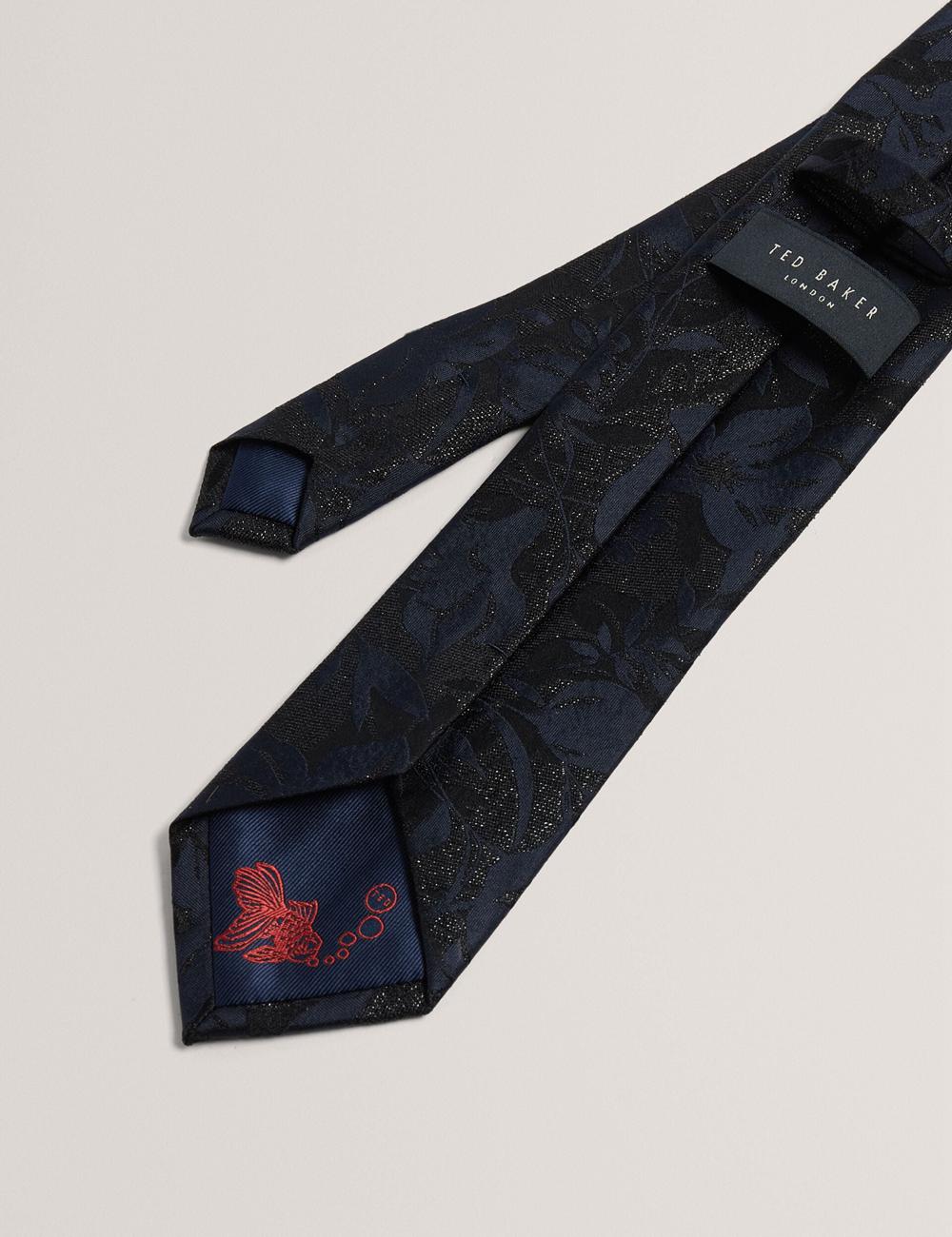 Men Ted Baker Floral Print Silk Ties Navy | Australia  71584-HDTB