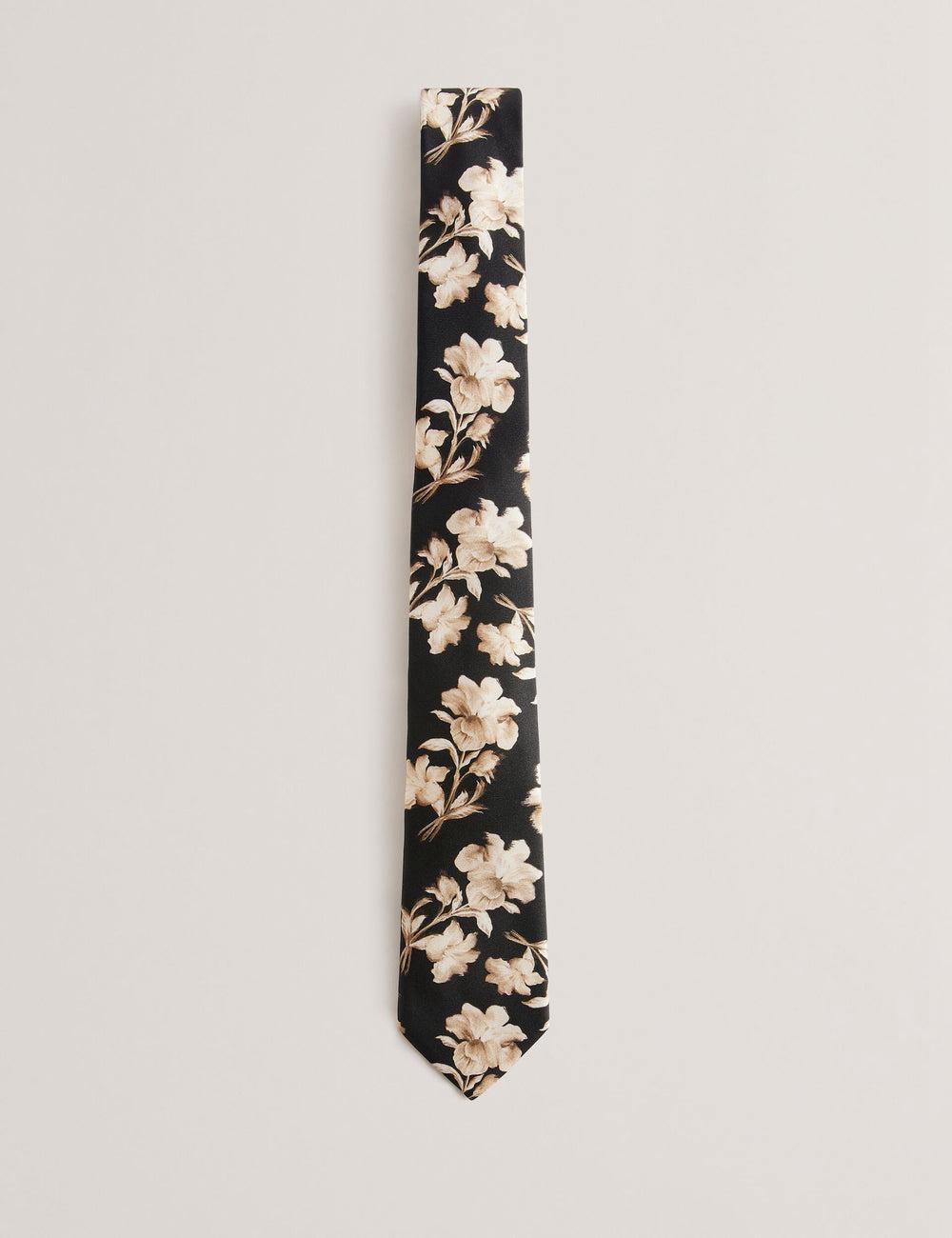 Men Ted Baker GOULDE - Two Tone Floral Print Silk Ties Black | Australia  67219-SZKO