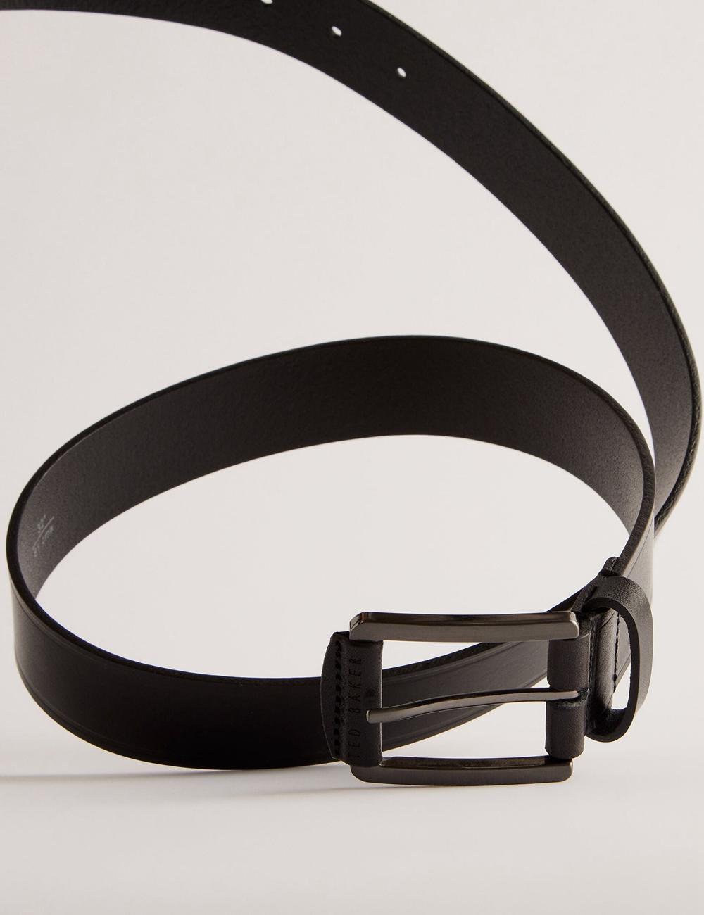 Men Ted Baker LINDED - Debossed Detail Smooth Leather Belts Black | Australia  40681-RBAF
