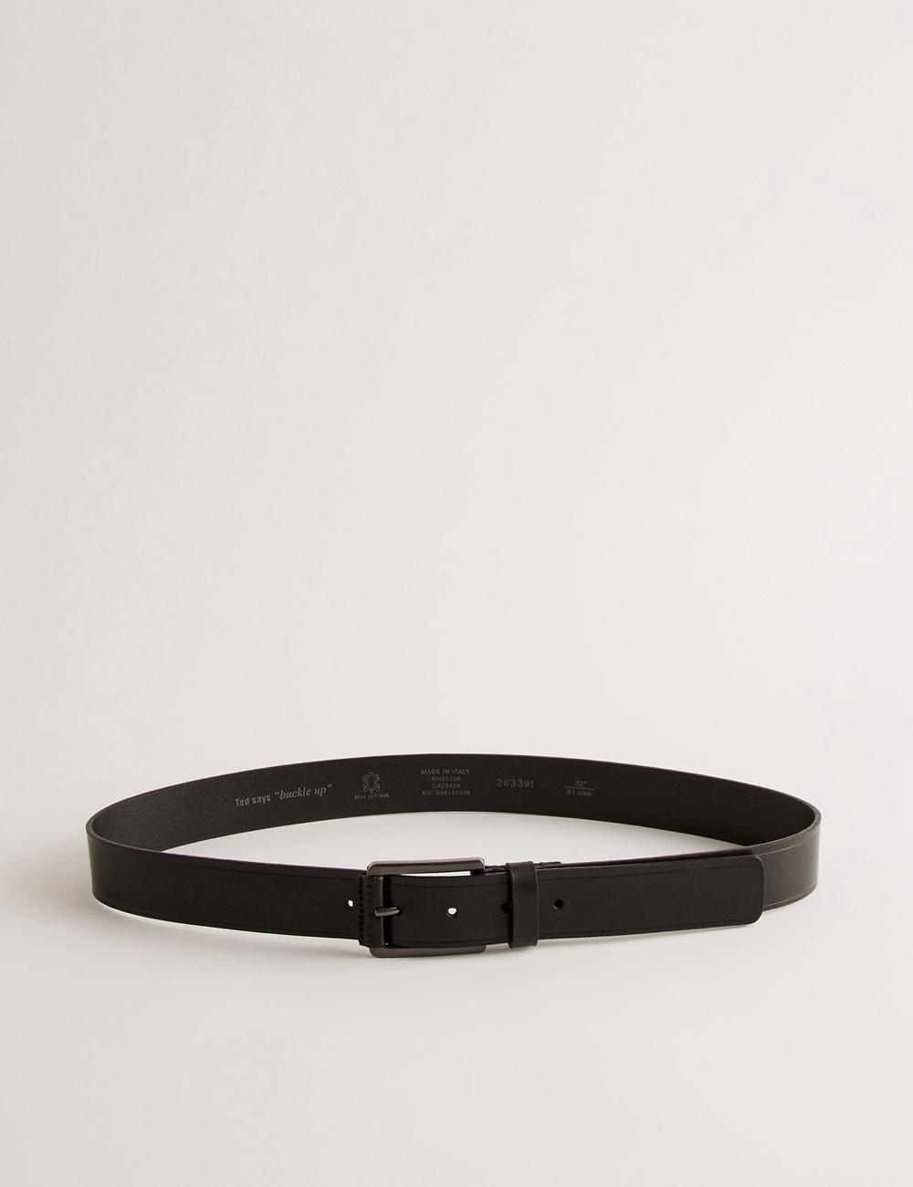 Men Ted Baker LINDED - Debossed Detail Smooth Leather Belts Black | Australia  40681-RBAF