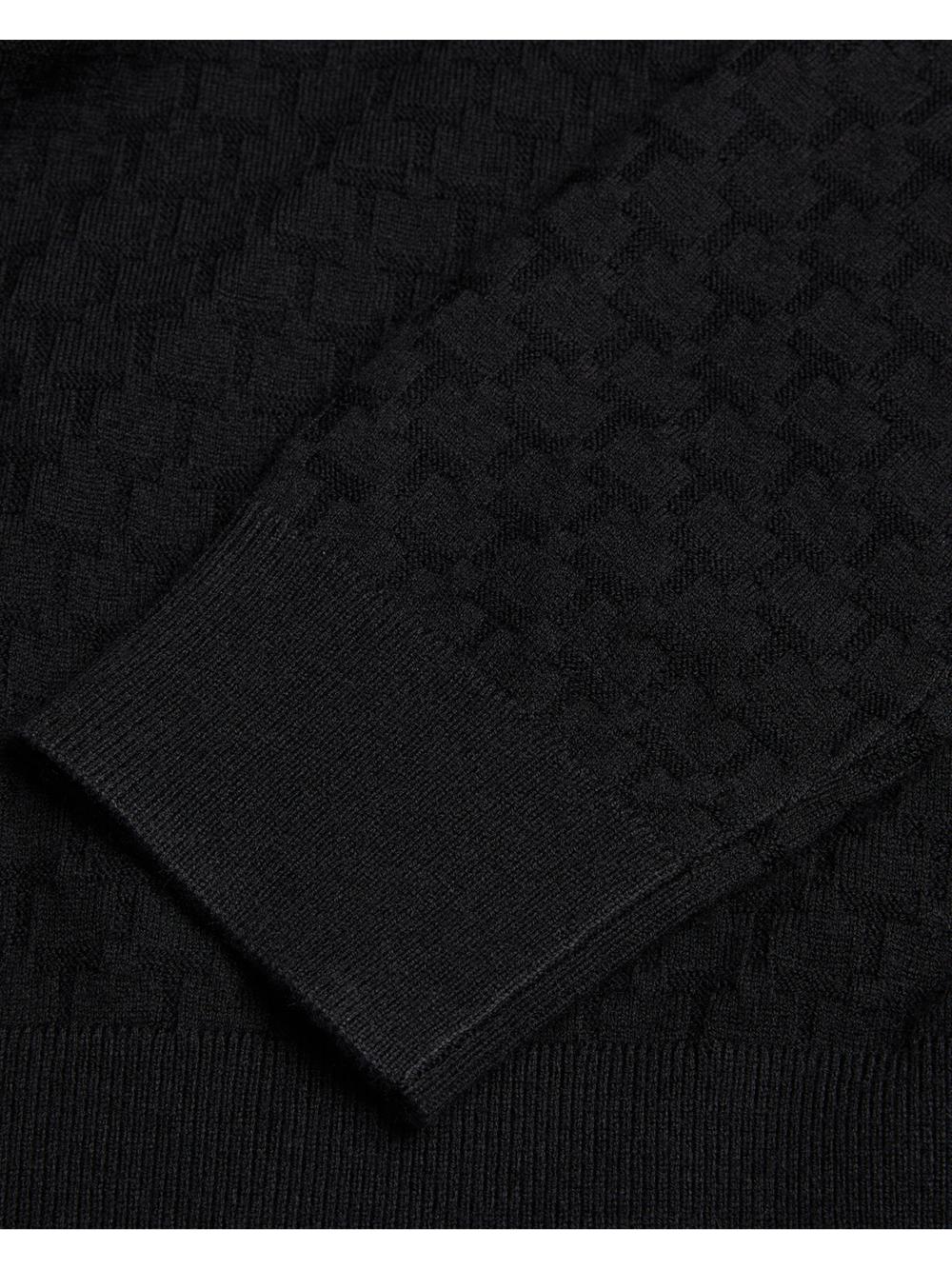 Men Ted Baker LOULAR - Textured T Knit Wool Blend Hoodies Black | Australia  65380-VDGI