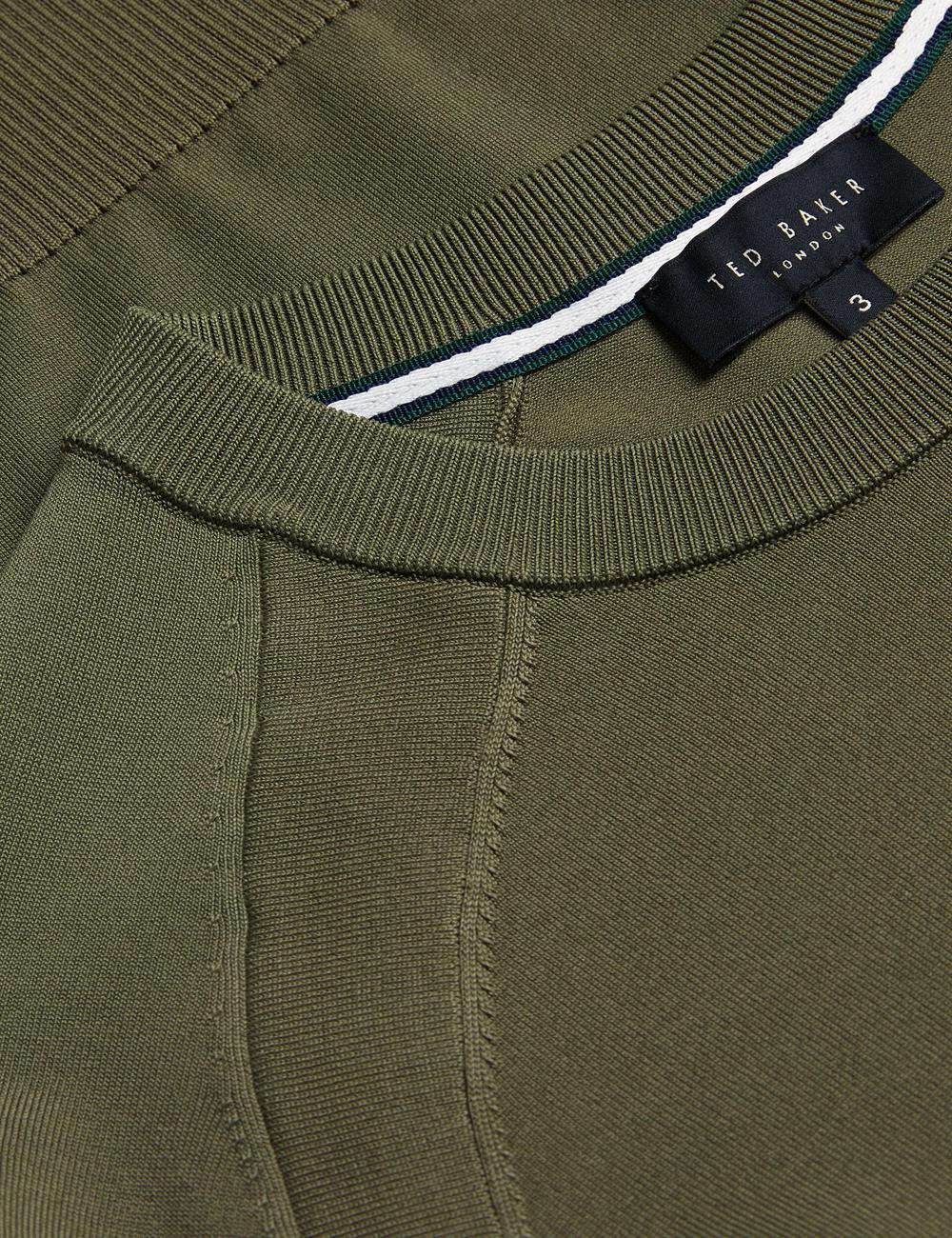 Men Ted Baker MAYWO - Saddle Shoulder Crew Neck Jumpers Khaki | Australia  67042-BLJD
