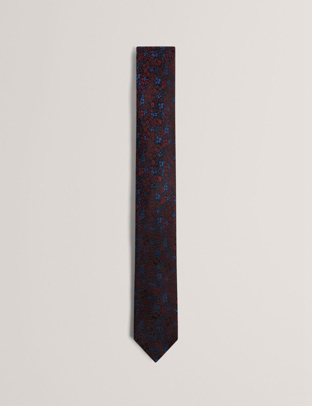 Men Ted Baker PEATYS - Scattered Floral Print Silk Ties Black | Australia  32674-RQEM