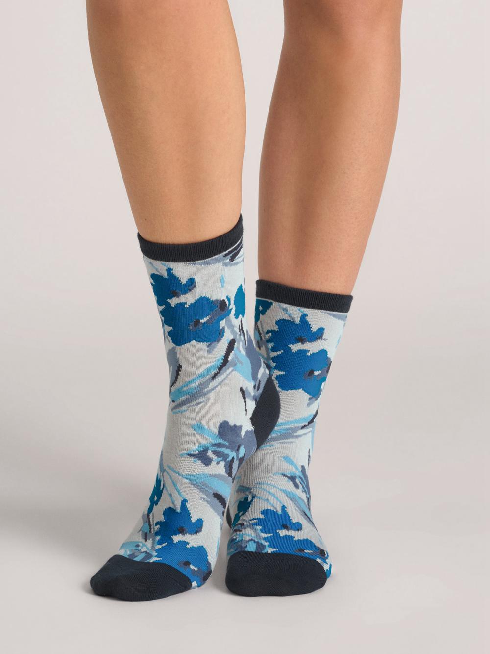 Women Ted Baker 3 Pack Mixed Floral Rayon Crew Socks Blue | Australia  68473-IAHG