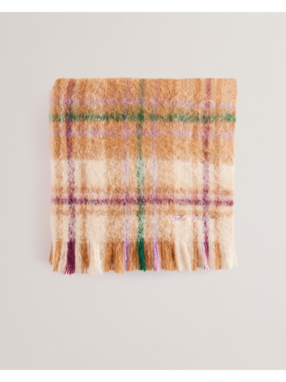 Women Ted Baker CHELLIS - Checked Fringed Edge Woven Scarves Multicol | Australia  06192-RMGX