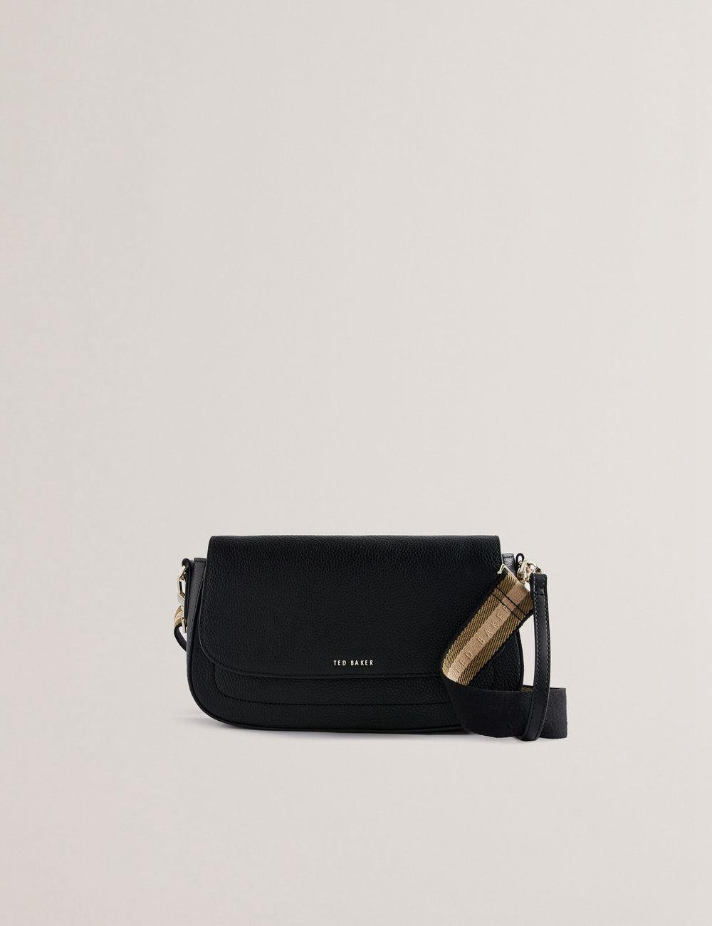 Women Ted Baker DARILIE - Leather Webbing East West Satchel Satchel Bags Black | Australia  56102-JCQX