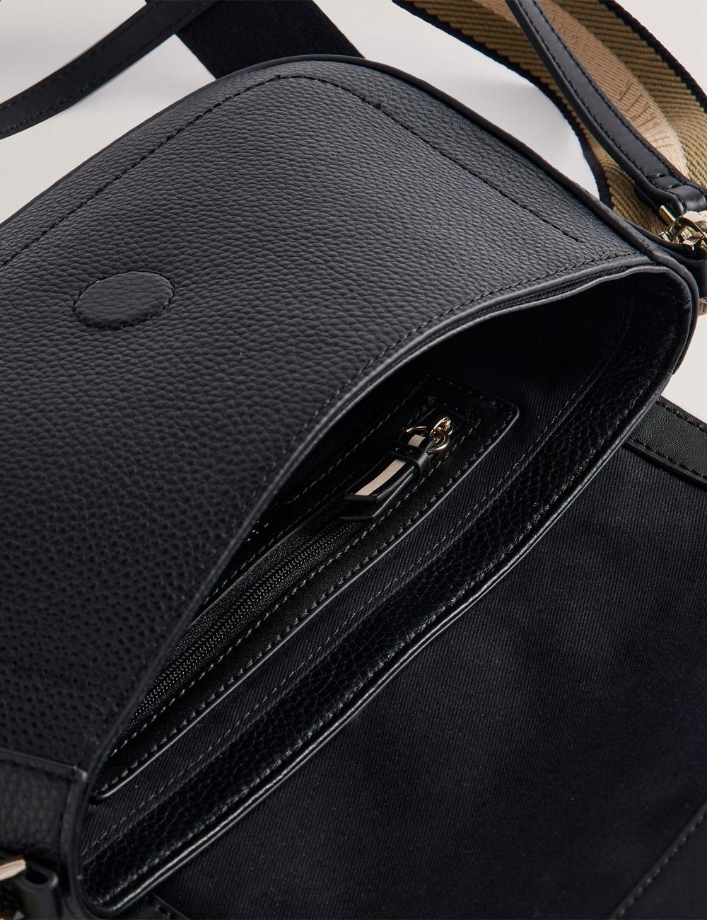 Women Ted Baker DARILIE - Leather Webbing East West Satchel Satchel Bags Black | Australia  56102-JCQX