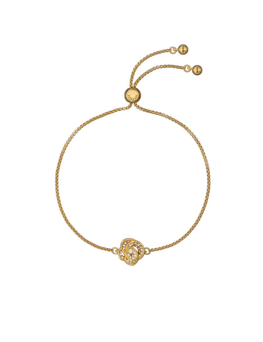 Women Ted Baker FLORINA - Crystal Flower Adjustable Bracelets Gold | Australia  90563-CKNX