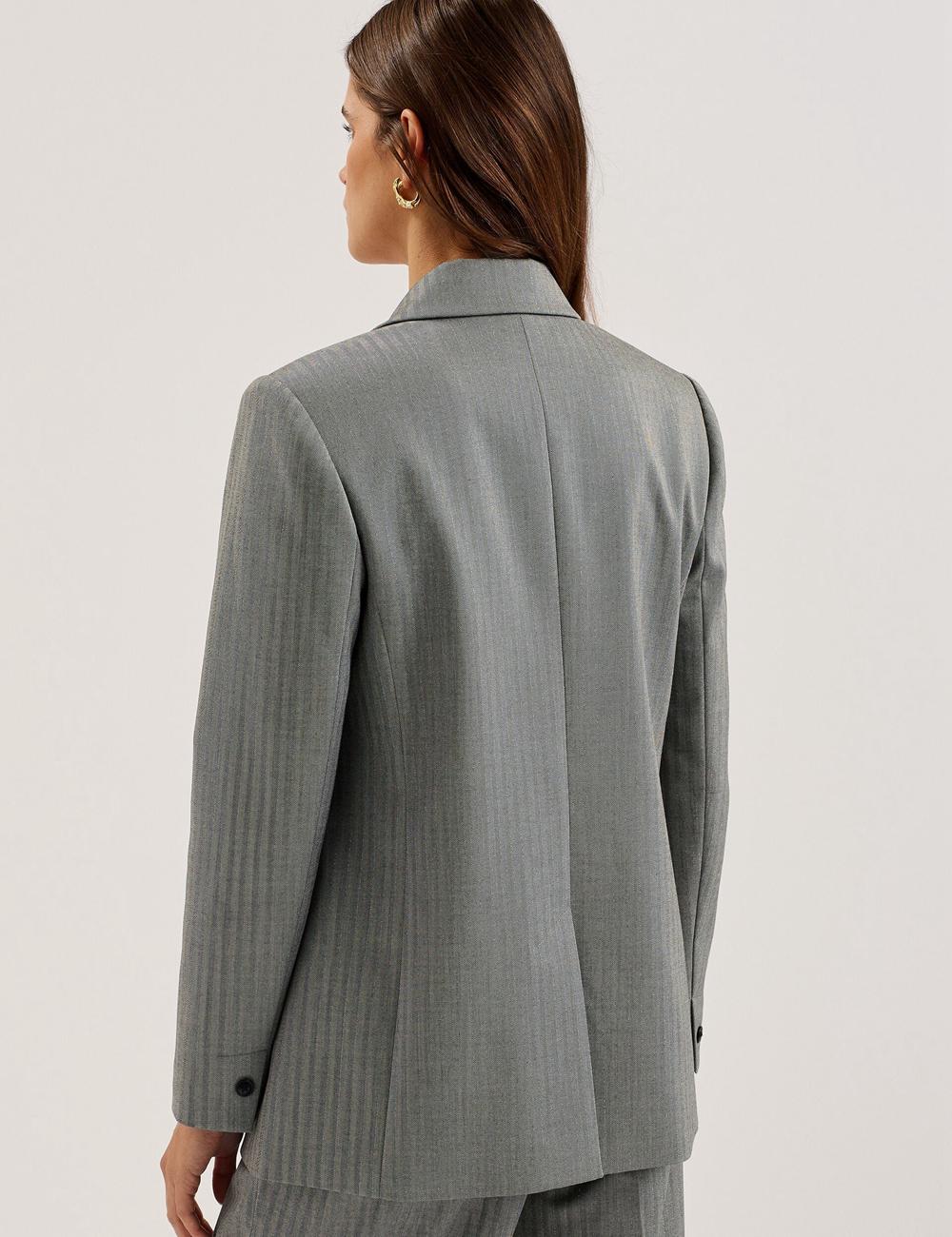 Women Ted Baker KOA - Oversized Herringbone Single Breasted Blazers Dk-Grey | Australia  62495-EYIZ