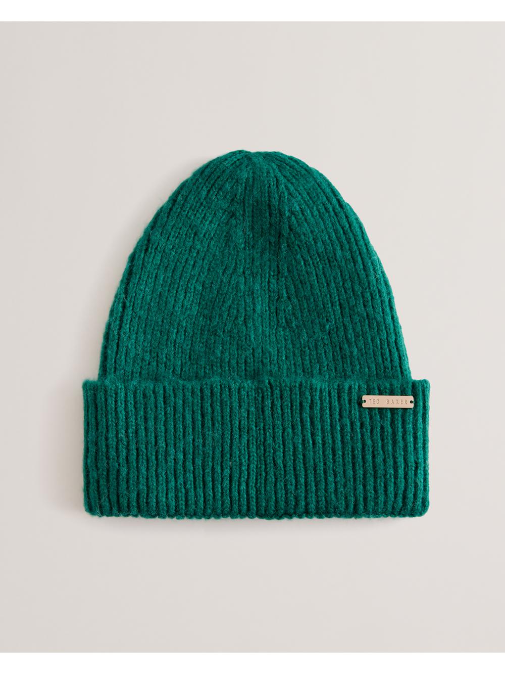 Women Ted Baker LIDIAAS - Wool Blend Ribbed Knit Beanie Hats Dk-Green | Australia  40358-SYHN