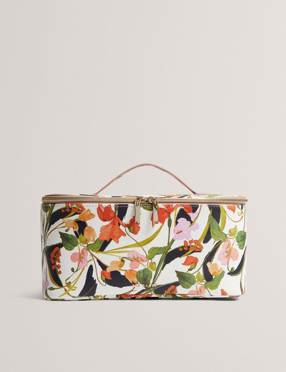 Women Ted Baker LOUISII - Floral PU Top Handle Large Wash Bags Nat-White | Australia  65789-KAPF