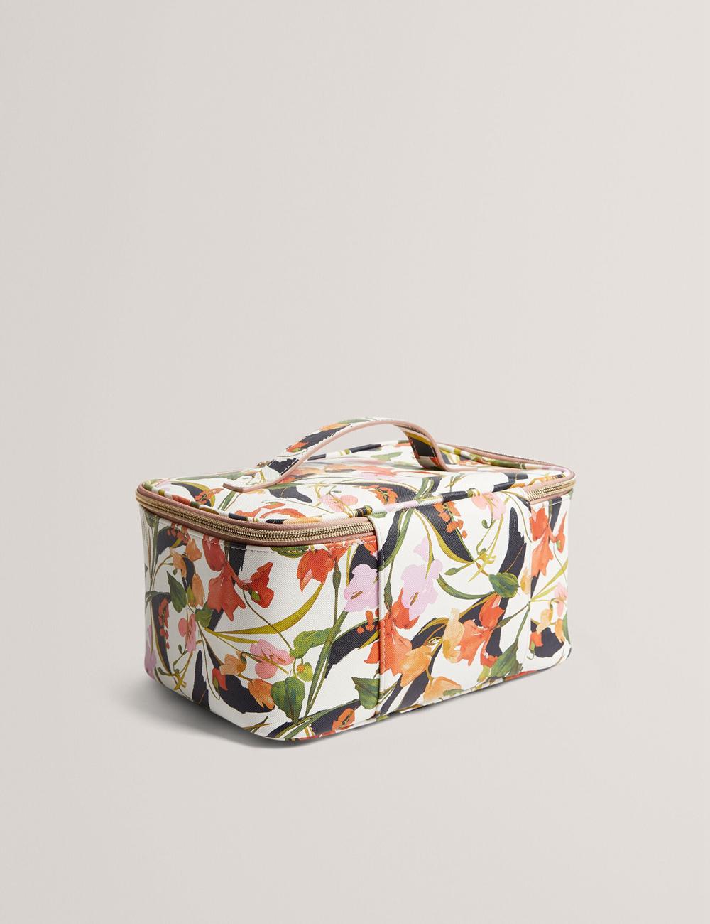 Women Ted Baker LOUISII - Floral PU Top Handle Large Wash Bags Nat-White | Australia  65789-KAPF