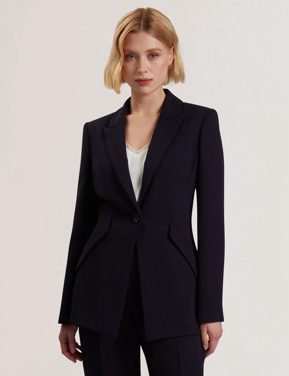 Women Ted Baker MANABL - Slim Fit Single Breasted Tailored Blazer Jackets Navy | Australia  63590-CTDR