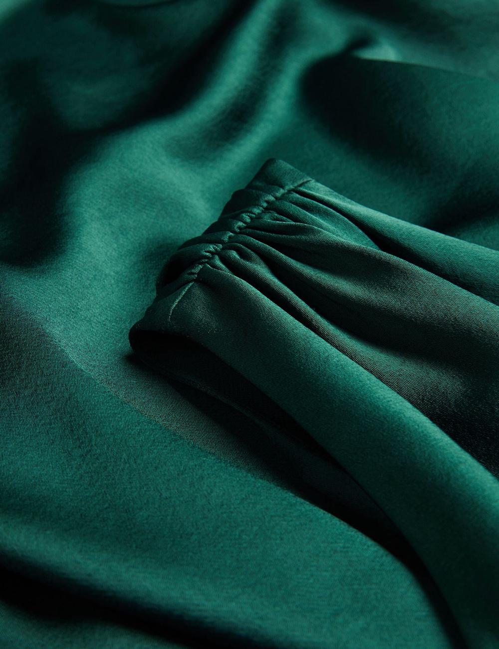 Women Ted Baker MELGAR - Satin One Shoulder Midi Dresses Dk-Green | Australia  17385-VXNY