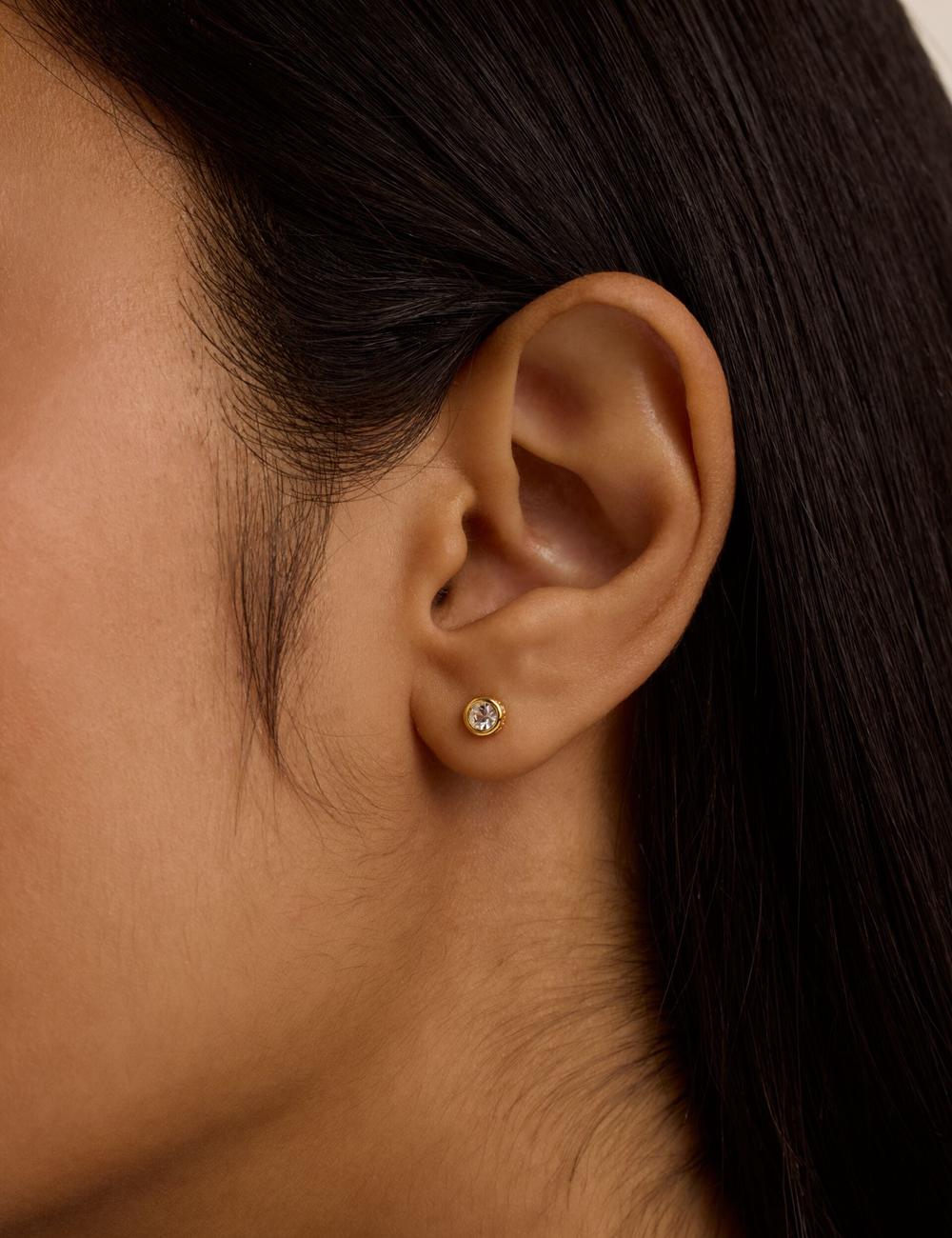 Women Ted Baker SINEE - Mini Crystal Stud Earrings Gold | Australia  90568-NJCL