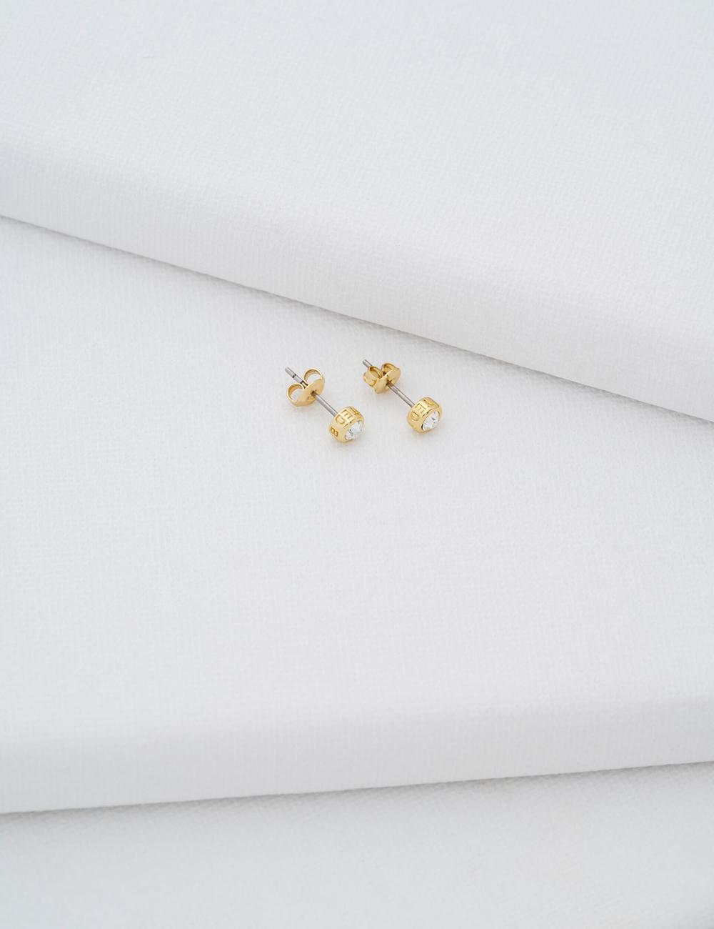 Women Ted Baker SINEE - Mini Crystal Stud Earrings Gold | Australia  90568-NJCL